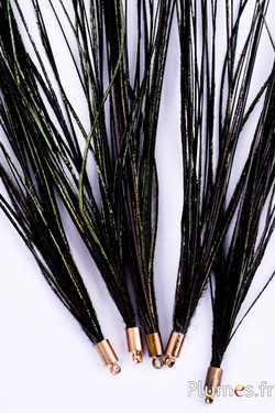 Ciondolo filo pavone - 15-28 cm - nero-verde naturale